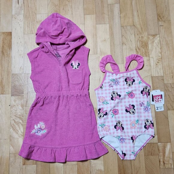 New! Disney Minnie Mouse Toddler Girls Sz 5T Swim Set (Swimsuit & Cover-Up) - Picture 4 of 7